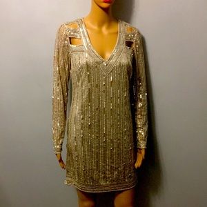 Gorgeous Venus gold and silver sequin dress